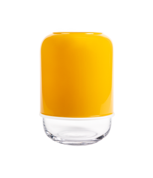 Capsule vase clear/mustard