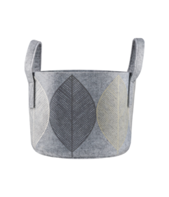 Storage basket 17L, Leaf light grey
