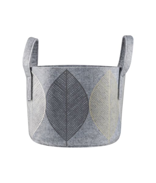 Storage basket 17L, Leaf light grey