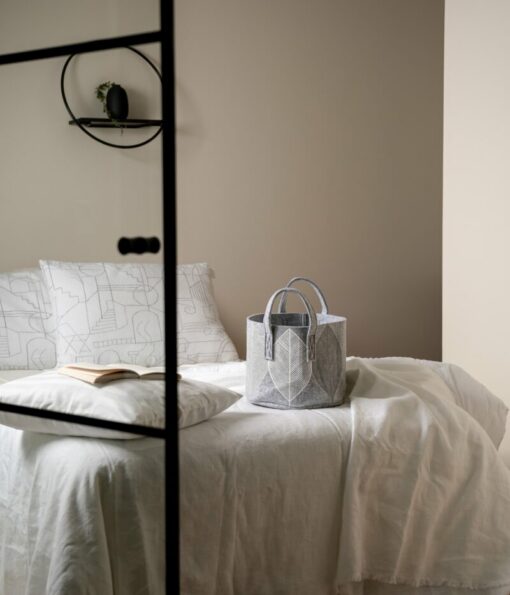 Storage basket 17L, Leaf light grey - Afbeelding 2