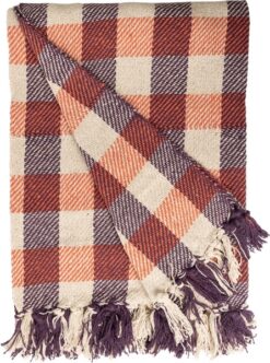 Deken, Checkered-Violet/Orange