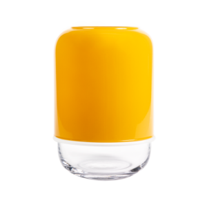 Capsule vaas clear/mustard