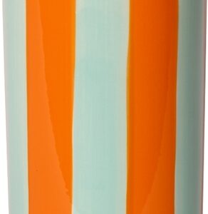Vaas gestreept, mint/orange/violet, 20x?10 cm