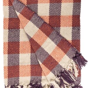 Deken, Checkered-Violet/Orange