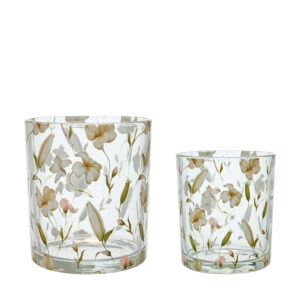 SVEA Candle holdeS/2 Clear/Multi Color 11x13 9x10cm