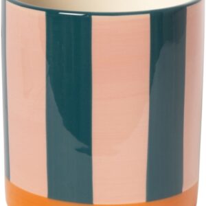 Bloempot gestreept, orange/pink/petrol, 11x10