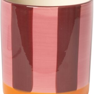 Bloempot gestreept, orange/pink/maroon, 11x10